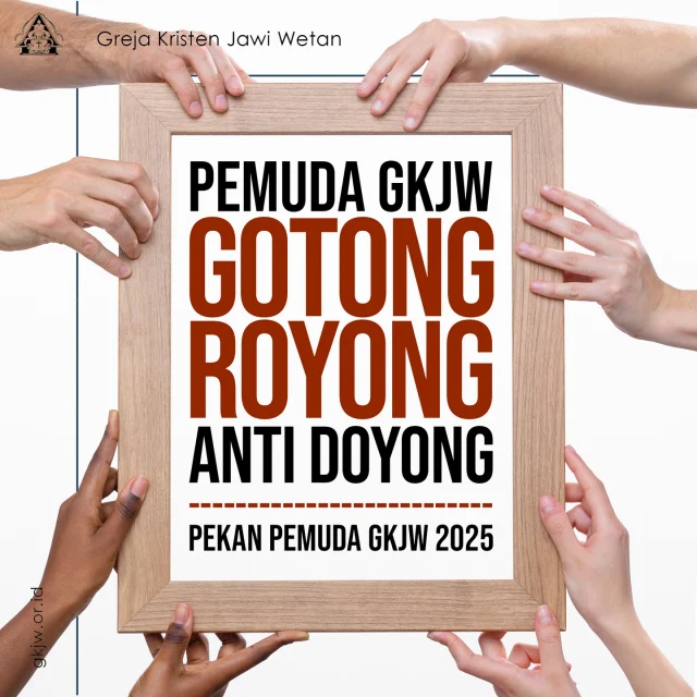 “Gotong Royong” berarti kerjasama. “Anti Doyong” berarti berdiri teguh atau tidak goyah. Jadi bisa diartikan bahwa maksud dari tema pekan pemuda 2025 adalah kerjasama membuat pemuda tetap berdiri teguh dan tidak goyah.
Tema Pekan Pemuda GKJW 2025 "Gotong Royong Anti Doyong" tidak dimengerti hanya internal pemuda saja, melainkan pemuda dengan yang lain. Kerjasama dibutuhkan tidak hanya lingkup internal pemuda melainkan yang lain juga turut bekerjasama dengan (dan untuk) pemuda. 
Banyak gereja yang menekankan keterlibatan pemuda dalam pelayanan. Di sisi lainnya, belum tentu ada keterlibatan yang lain untuk pemuda? Permasalahan atau pergumulan pemuda sering dimengerti problem internal pemuda. 
Pemuda juga butuh sahabat, salah satu wujud sahabat itu ada di dalam Keluarga ALLAH dalam lima bidang pelayanan. Pemuda juga membutuhkan sahabat KPT, KPK, KPP, Penatalayanan, Lintas Bidang dan Persekutuan. Diharapkan Pemuda dapat bekerja sama dengan yang lain, dan yang lain pun juga dapat bekerja sama dengan menjadi sahabat bagi pemuda.
Mari menjadi sahabat bagi pemuda, dan pemuda menjadi sahabat bagi yang lain. Yesus Kristus selain menjadi penebus umat manusia, Yesus tetap mengundang kita untuk terlibat. Begitu juga tema Gotong Royong Anti Doyong, Pemuda dapat menjadi sahabat bagi yang lain, dan Yang Lain pun menjadi sahabat bagi pemuda
Selamat berpekan Pemuda GKJW! (Bidang Persekutuan-DPPM)
@dppmgkjw 
#gkjw 
#pekanpemudagkjw