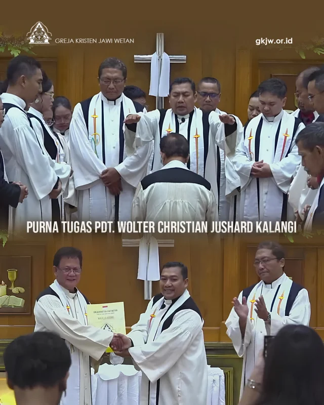 Memasuki hari Minggu pertama di bulan Februari tahun 2026 ini menjadi kenangan yang istimewa bagi Pdt. Wolter Christian Jushard Kalangi, S.Th. Mengingat pada saat yang sama, beliau telah secara resmi menyandang tambahan gelar sebagai pendeta emeritus di ruang lingkup pelayanan Greja Kristen Jawi Wetan.

Kebaktian dan prosesi emeritasi itu tepatnya dilangsungkan pada hari Minggu, 8 Februari 2026, bertempat di GKJW Jemaat Babatan, yang merupakan Jemaat terakhir yang beliau layani sebagai pendeta aktif. Acara tersebut dihadiri oleh keluarga besar warga Jemaat Babatan, perwakilan warga jemaat dari tempat pelayanan sebelumnya, serta para pelayan Tuhan di lingkup Majelis Daerah Surabaya Timur II.(humas)

Selengkapnya di https://gkjw.or.id

@gkjw.babatan 
@kppmgkjwbabatan 
@gkjwbabatan