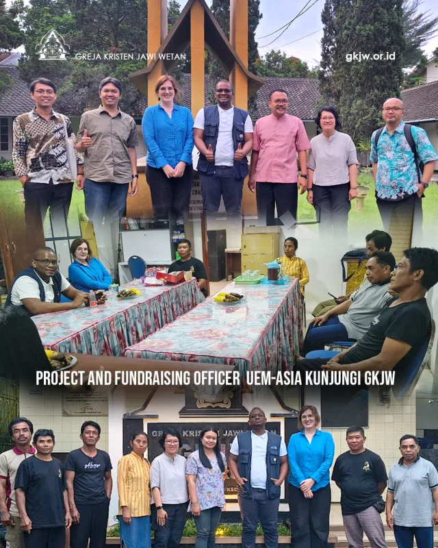 Majelis Agung Greja Kristen Jawi Wetan (GKJW) di Malang menerima kunjungan kerja Mr. Bakang Moseki yang menjabat sebagai Project and Fundraising Officer di Kantor Regional Asia United Evangelical Mission (UEM). Kunjungan yang berlangsung pada tanggal 5-6 Mei 2026 ini dalam rangka saling memperkenalkan diri, mengingat Bakang merupakan tenaga baru di lingkungan UEM Asia sekaligus menyosialisasikan kembali terkait program United Action serta prosedur pengajuan proposal pada UEM.(humas)

Berita di https://gkjw.or.id