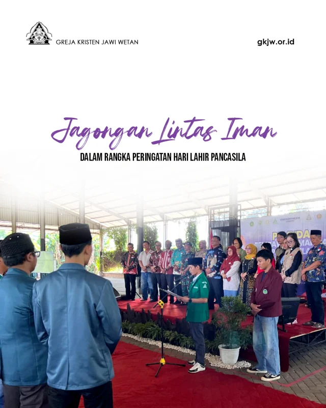 Dalam rangka memperingati Hari Lahir Pancasila para pemuda dan mahasiswa lintas iman di Lawang mengadakan kegiatan “Jagongan” bersama teman-teman lintas iman dan komunitas pada 1 Juni 2026 bertempat di Gedung Cakra Buana Lawang

Kegiatan ini bertujuan untuk mengamalkan nilai Pancasila dalam berelasi dengan berbagai kalangan yang berbeda keyakinan. Di tengah berbagai tantangan bangsa, mulai dari polarisasi sosial, penyebaran ujaran kebencian di ruang digital, hingga menguatnya sikap eksklisif dalam kehidupan bermasyarakat, para peserta diajak untuk kembali menemukan titik temu sebagai sesama anak bangsa.

Diawali dengan musik keroncong “Swaraning Sukma” dan tari Cunduk Mendur yang dibawakan oleh warga jemaat GKJW Lawang dianjutkan doa oleh Bhante Jayamedo menandai acara dimulai yang dilanjutkan pemaparan materi oleh Dr. Saifillah, M.Hi dari Universitas Yudharta Pasuruan dan Hj. Aprilia Mega Rosdiana, M.Si dari Universitas Islam Negeri Malang.

Penulis: Daniel Efendi
Foto : Multimedia GKJW Jemaat Lawang.

Berita lengkap di https://gkjw.or.id

@gkjwlawang 
@kppmgkjwlawang