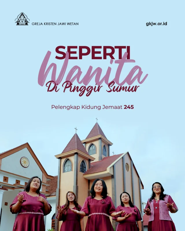 Lagu pujian Seperti Wanita di Pinggir Sumur, Cipt. Richard Blanchard, 1959, terjemahan Yamuger, 1999 merupakan lagu tema Pekan Kebangunan Wanita 2026, yang dinyanyikan oleh ibu-ibu GKJW Pujiharjo.

Lagu pujian ini mengungkapkan kisah perjumpaan perempuan Samaria dengan Tuhan Yesus di pinggir sumur Yakub (Yoh. 4:1-42). Di sana Tuhan Yesus menyatakan jati diri-Nya sebagai air hidup yang kekal. Siapa yang percaya pada Tuhan Yesus, ia akan mendapatkan keselamatan dan hidup yang kekal.

Kiranya lagu pujian ini senantiasa menguatkan kita untuk percaya kepada Tuhan Yesus, dan berserah diri kepada-Nya.

Lagu Seperti Wanita di Pinggir Sumur dapat diakses di https://gkjw.or.id

Tuhan Yesus memberkati.