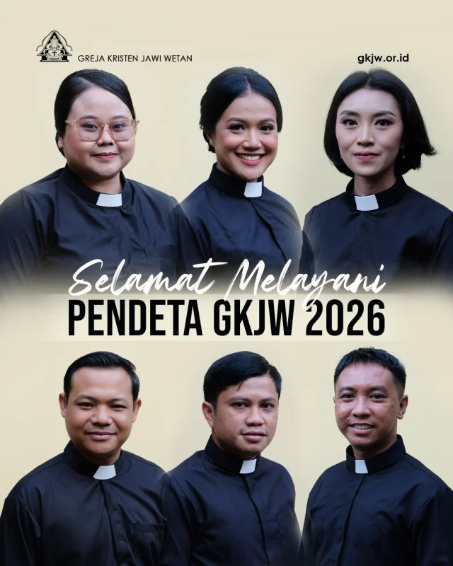 GKJW Tabiskan Enam Pendeta Baru

Adapun keenam pendeta yang baru ditahbiskan dalam ibadah tersebut adalah:
– Pdt. Andreas Kristiyanto, S.Si.Teol. (Asal: GKJW Jemaat Ngantang),
– Pdt. Joko Ardiansah, S.Si.Teol. (Asal: GKJW Jemaat Bangoan),
– Pdt. Widya Wahyu Agustin, S.Fil. (Asal: GKJW Jemaat Kediri),
– Pdt. Prabandari Puspitaning Rahardiani, S.Fil., CCM. (Asal: GKJW Jemaat Menganti),
– Pdt. Ferehs Mulia Wati, S.Si.Teol. (Asal: GKJW Jemaat Tempursari),
– Pdt. Yefta Bagus Nugroho, S.Si.Teol. (Asal: GKJW Jemaat Ngoro).

Berita lengkap di https://gkjw.or.id