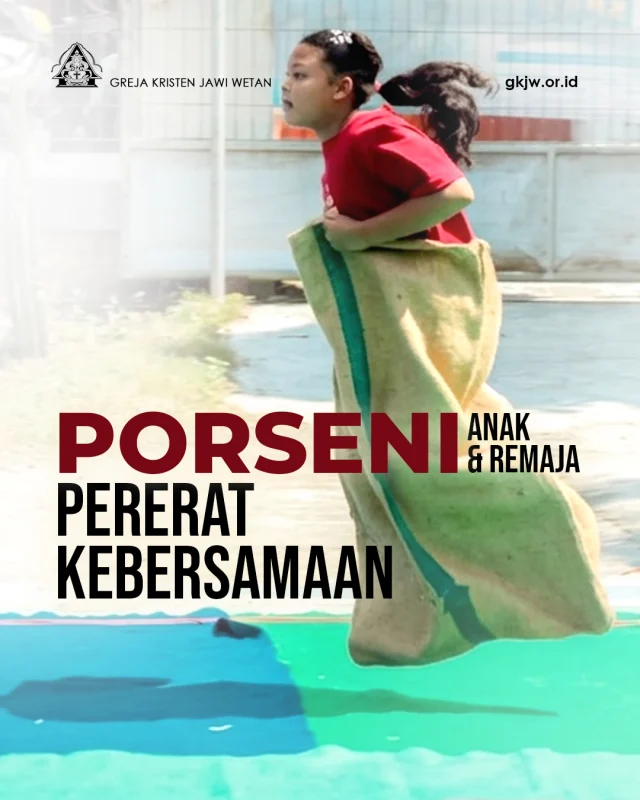 Komisi Pembinaan Anak dan Remaja Daerah (KPARD) MD Kediri Utara I menggelar Pekan Olahraga dan Seni (PORSENI) Anak dan Remaja pada Minggu, 12 Juli 2026. Bertempat di GKJW Jemaat Semampir yang bertindak sebagai tuan rumah, acara ini berlangsung meriah dengan partisipasi aktif dari ratusan anak dan remaja perwakilan 12 Jemaat serta 1 Calon Jemaat (Cajem) di wilayah MD Kediri Utara I.

Kegiatan yang telah dipersiapkan matang oleh KPARD bekerja sama dengan panitia lokal GKJW Jemaat Semampir ini diinisiasi untuk menjawab kebutuhan ruang perjumpaan dan persekutuan bagi anak dan remaja di lingkup pelayanan MD Kediri Utara I. Tujuan utamanya adalah mempererat tali persaudaraan dan kebersamaan lintas jemaat sejak usia dini. Melalui persiapan yang sinergis ini, panitia berkomitmen menyajikan kegiatan yang tidak sekadar kompetitif, tetapi juga menjadi wadah yang sehat bagi generasi muda gereja untuk saling mengenal, berinteraksi positif, dan membangun relasi yang solid.

Berita di https://gkjw.or.id

Berita: Pdt. Merrys.
Foto: Multimedia KU1