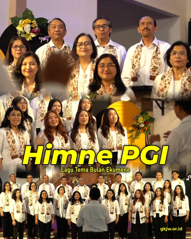 Lagu Himne PGI, Cipt. Arnoldus Isaak Apituley merupakan lagu pujian yang dinyanyikan sebagai lagu tema bulan Ekumene. Lagu ini dinyanyikan oleh Paduan Suara Gabungan GKJW Tulangbawang dan GKJW Tunjungsekar.

Lagu Himne PGI ini mengungkapkan akan kepelbagaian gereja sebagai anugerah Tuhan, dimana setiap umat Tuhan diajak merenda persaudaraan dalam kasih Kristus. Perbedaan di antara gereja bukanlah penghalang untuk berkomunikasi dan bekerja sama menggapai tujuan. 

Lagu ini juga mengingatkan umat bahwa kita mendiami bumi yang sama sebagai rumah bersama. Dan umat dipanggil untuk mewujudkan keadilan dan kesejahteraan dalam sikap dan laku.

Kiranya lagu Himne PGI ini semakin menguatkan semangat ekumene kita sebagai anggota Tubuh Kristus di dunia. Lagu dapat diakses di https://gkjw.or.id/

Tuhan Yesus memberkati kita.
@gkjwtulangbawang @pemudatlbw @tulang @gkjw_tunjungsekar