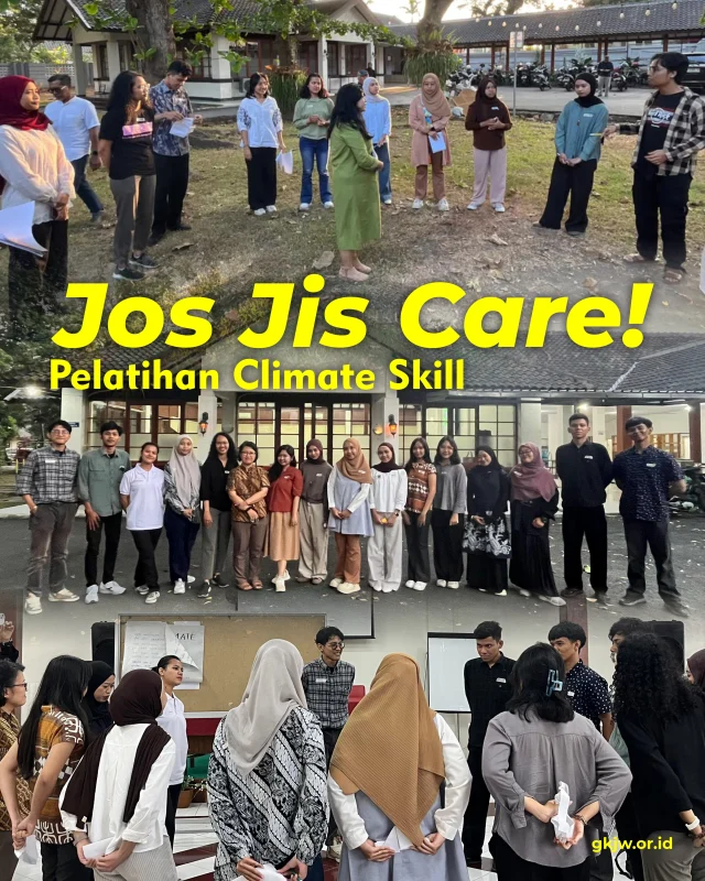 Peduli Iklim dengan cara Josjis Care! Tentu kita tahu taman Eden yang indah perlu dirawat. Bukankah itu adalah cara menghadirkan tanda-tanda Kerajaan Allah di muka bumi ini? Maka, pohon-pohon spiritualitas yang berbeda perlu ditumbuhkan dalam rumah teduh bersama. Membawa visi itulah, maka pelatihan Climate Skill sengaja diadakan pada hari Jumat 18-20 September 2026 di pendopo IPTh Balewiyata. Kegiatan ini menghadirkan sebanyak 25 peserta delegasi lintas iman berusia 18 hingga 30 tahun datang dari berbagai lembaga dan komunitas. Seperti GARUDA (Gusdurian Muda Malang Raya) , RUMPUN, Kampus DESA, KPPM GKJW Jemaat Tulangbawang, KPPM GKJW Jemaat Kedungkandang, KPPM GKJW Jemaat Talun, PUAN MANCA, Komunitas Eco-literasi, Nadyatul Aisyiah dan beberapa peserta dari background Hindu dan Katolik.

Selengkapnya dapat dibaca di https://gkjw.or.id/