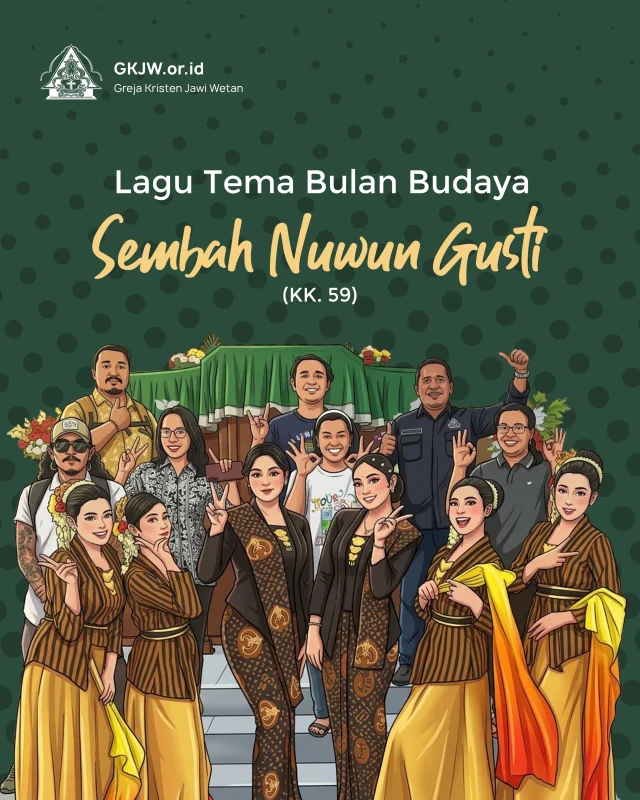 Lagu Sembah Nuwun Gusti, Cipt. Pdt. Em. Suko Tiyarno merupakan lagu tema bulan budaya yang dinyanyikan oleh warga GKJW Pesanggaran, Purwosari dan Sumberagung Besuki Timur. Lagu ini dinyanyikan dalam bahasa Jawa dan Indonesia.

Lagu Sembah Nuwun Gusti ini mengajak umat untuk berterima kasih kepada Tuhan karena kekuatan, petunjuk dan wawasan baru yang telah Tuhan berikan. Lagu ini juga mengajak umat untuk hidup dalam kehendak Tuhan serta melakukan perintah-Nya. Memohon perlindungan, bimbingan, dan berkat-Nya.

Selengkapnya dapat dibaca di https://gkjw.or.id/