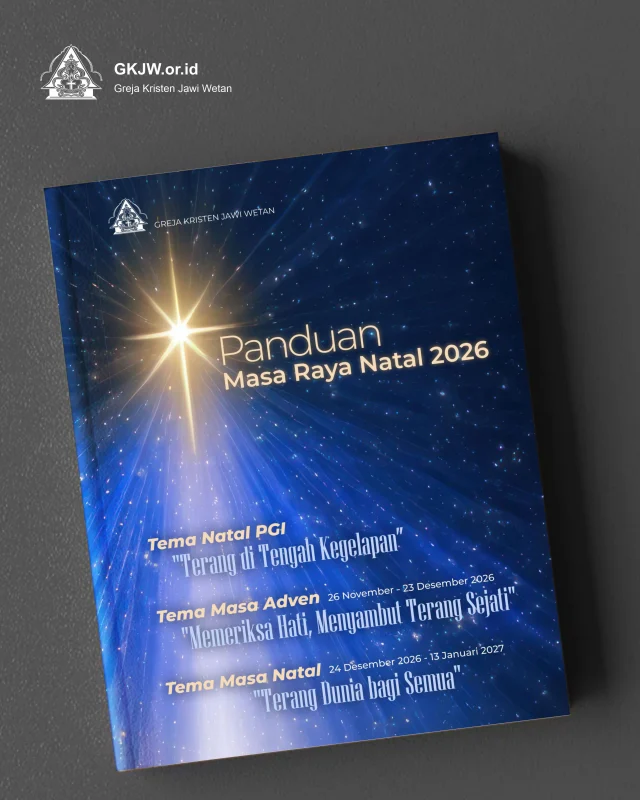 Salam sejahtera di dalam Tuhan Yesus, Puji syukur kepada Tuhan yang telah menyertai dan memberkati kita umatNya. Hanya oleh kasih anugerah-Nya, kita masih diberikan kekuatan dan kesempatan untuk menjalani hidup sampai hari ini.

Pada tahun 2026 ini, rangkaian Masa Raya Natal dimulai tanggal 26 November 2026 – 13 Januari 2027, yang diawali dengan masa Adven, Natal, Epifani, dan berakhir pada Minggu Baptisan Tuhan Yesus. Bersama itu DPT telah menyiapkan buku Panduan Masa Raya Natal 2026 bagi jemaat - jemaat se-GKJW.

Diharapkan buku panduan ini dapat dipergunakan sebagai acuan pelayanan di Masa Raya Natal bagi jemaat-jemaat di GKJW tahun ini.

Selengkapnya dapat dibaca di https://gkjw.or.id/